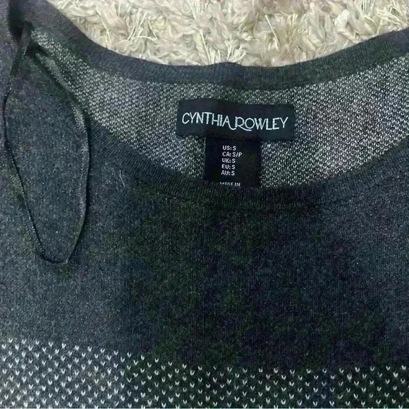 Cynthia Rowley Striped Sweater Dress | Long Sleeve Black and Grey | Size Small - Picture 2 of 3